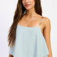 Emory Park Darcy Cami Top in blue, lightweight sleeveless blouse with thin straps, casual and stylish for warm weather.