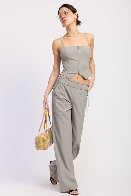 Emory Park Natalie vest top in charcoal, sleeveless design with a fitted style, perfect for casual or layered outfits.