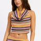 Emory Park Colette top in orange and multicolor, lightweight casual blouse with long sleeves and relaxed fit.