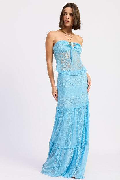 Emory Park baby blue tube top from Zara, sleeveless design, fitted style, perfect for casual or summer outfits.