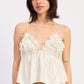 White Bexley top by Emory Park, featuring a stylish sleeveless design with a V-neck and relaxed fit.
