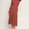 STOLEN KISSES SWEATER MIDI DRESS - RUST