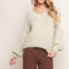 EARTHY TOUCH SWEATER KNIT TOP - CREAM/GOLD