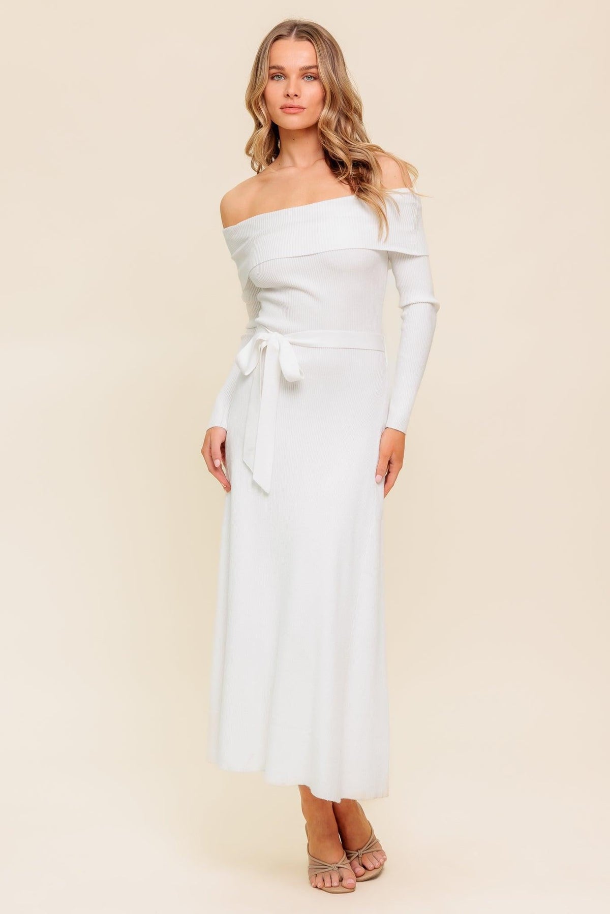 Ivory Flying Tomato All a Fantasy sweater midi dress featuring a cozy knit sweater design and a flattering midi length.
