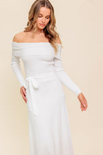 Ivory Flying Tomato All A Fantasy Sweater Midi Dress with long sleeves and a cozy, relaxed fit.