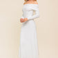 Flying Tomato ivory All a Fantasy sweater midi dress with long sleeves and a relaxed fit, styled on a model.