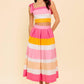 THE SPACE BETWEEN PINK WOVEN TOP AND SKIRT SET
