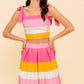 THE SPACE BETWEEN PINK WOVEN TOP AND SKIRT SET