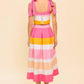 THE SPACE BETWEEN PINK WOVEN TOP AND SKIRT SET
