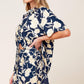 SLOW MORNINGS NAVY WOVEN TOP AND SHORTS SET