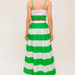 INFINITE FLARE GREEN WOVEN TOP AND SKIRT SET