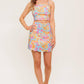 GARDEN VEIL SUNSET WOVEN TOP AND MINI SKIRT SET