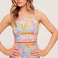 GARDEN VEIL SUNSET WOVEN TOP AND MINI SKIRT SET