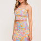 GARDEN VEIL SUNSET WOVEN TOP AND MINI SKIRT SET