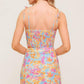 GARDEN VEIL SUNSET WOVEN TOP AND MINI SKIRT SET