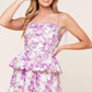 DARING DIVA LAVENDER WOVEN TOP AND SHORTS SET