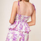 DARING DIVA LAVENDER WOVEN TOP AND SHORTS SET