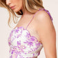 DARING DIVA LAVENDER WOVEN TOP AND SHORTS SET