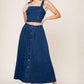 SIMPLY THE VIBE DENIM TOP AND SKIRT SET