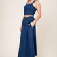 SIMPLY THE VIBE DENIM TOP AND SKIRT SET