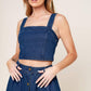SIMPLY THE VIBE DENIM TOP AND SKIRT SET