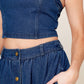 SIMPLY THE VIBE DENIM TOP AND SKIRT SET