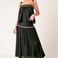 DIVIDE AND CONTOUR WOVEN TOP AND SKIRT SET