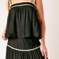 DIVIDE AND CONTOUR WOVEN TOP AND SKIRT SET