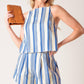AROUND THE WORLD WOVEN TOP AND SHORT SET