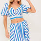GARDEN WHISPERS WOVEN TOP AND SKIRT SET