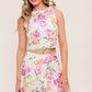 BOTANICAL BLISS WOVEN TOP AND SKIRT SET