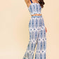 MODERN APPROACH NAVY WOVEN TOP AND PANT SET