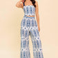 MODERN APPROACH NAVY WOVEN TOP AND PANT SET