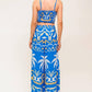 EVENING BLUE WOVEN CROP TOP AND PANT SET