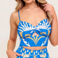 EVENING BLUE WOVEN CROP TOP AND PANT SET