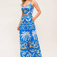EVENING BLUE WOVEN CROP TOP AND PANT SET