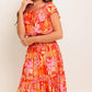 FAINT SUNBEAM RED WOVEN TOP AND SKIRT SET