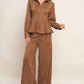 REFINED IMPRESSION FAUX SUEDE TOP