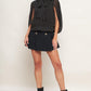 MIDNIGHT DOT CHIC WOVEN TOP