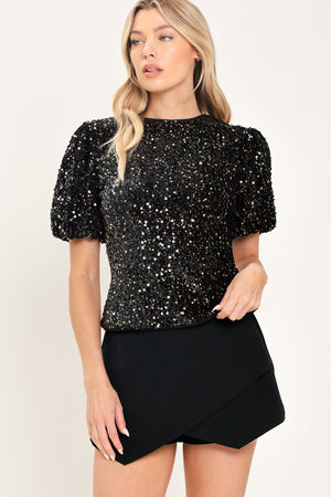 Flying Tomato After Midnight Black Statement Top, stylish sleeveless top with bold design and modern fit.