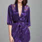 Satin Robe with Lace