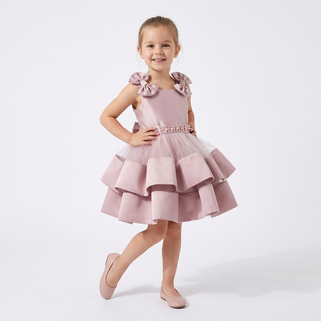 Blushing Meadow Girls Short Dress-0