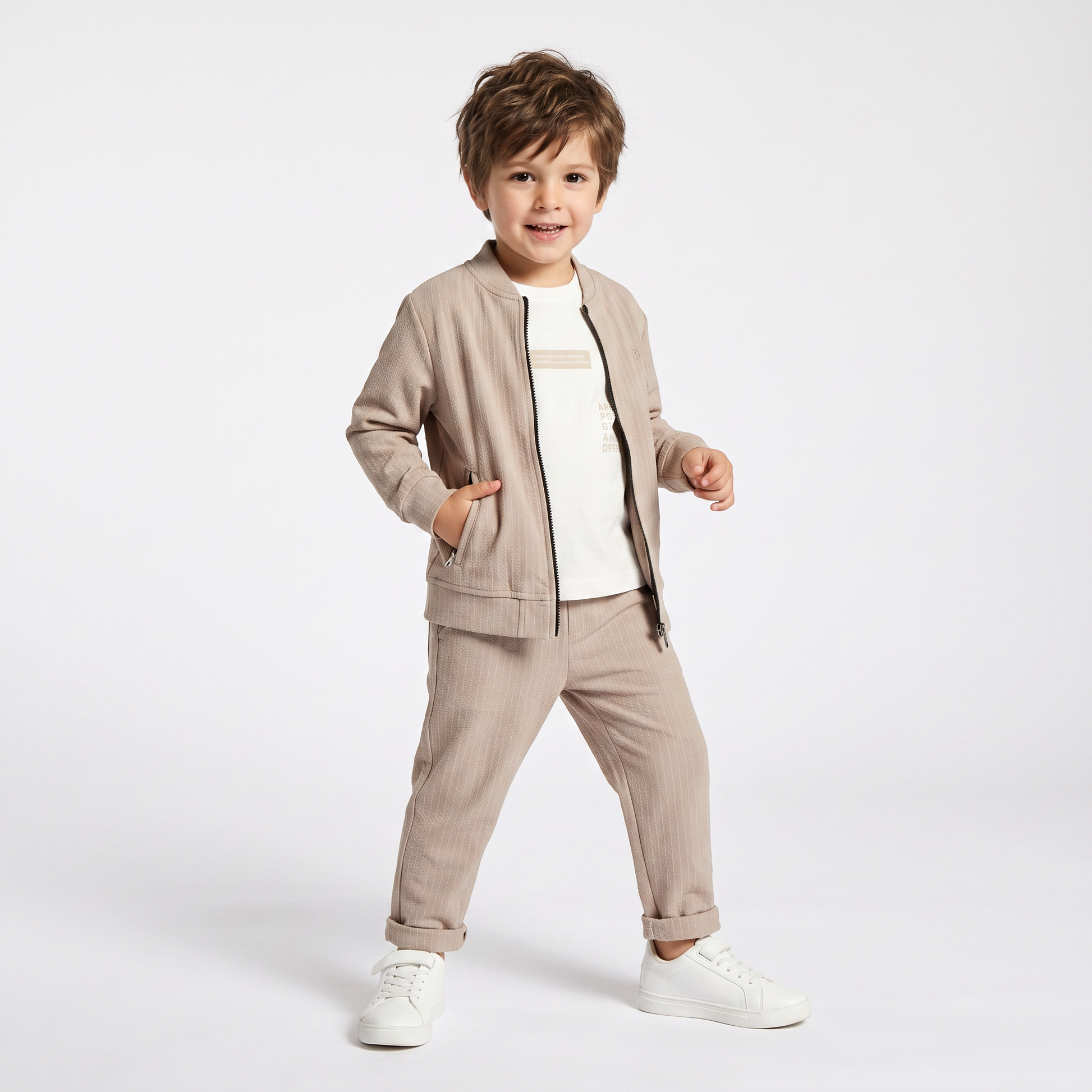 Soft Stripes Boys 3PC Dress Set-0