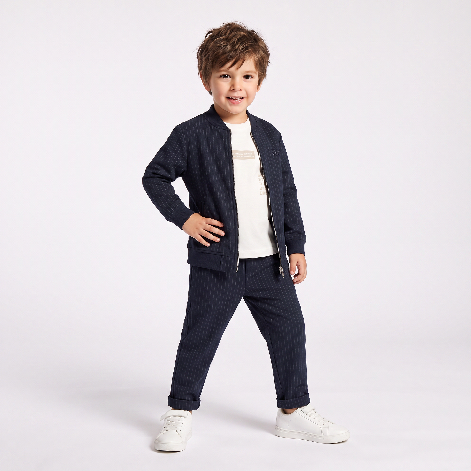 Soft Stripes Boys 3PC Dress Set-1
