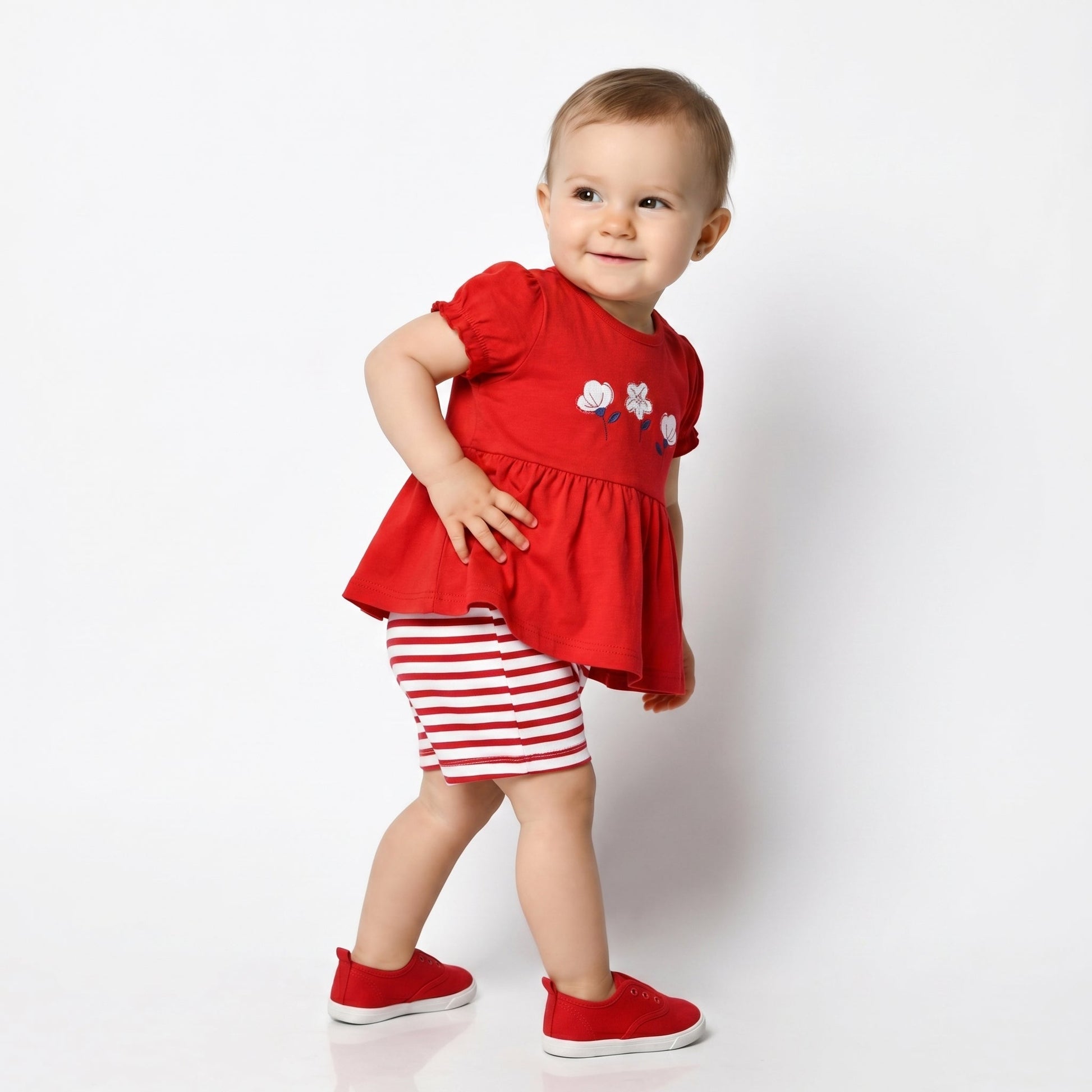 Summer Flower Girls Cotton Set-1