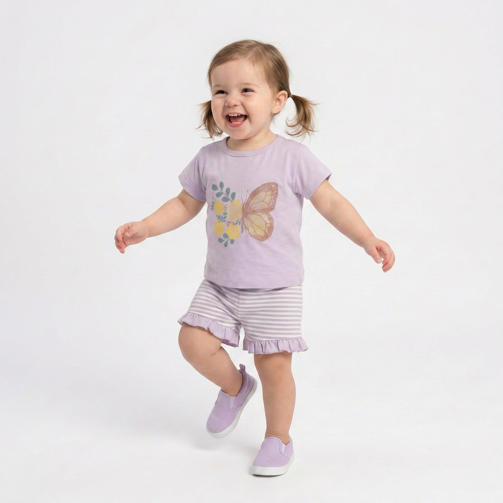 Nature Butterfly Baby Shorts Set-0