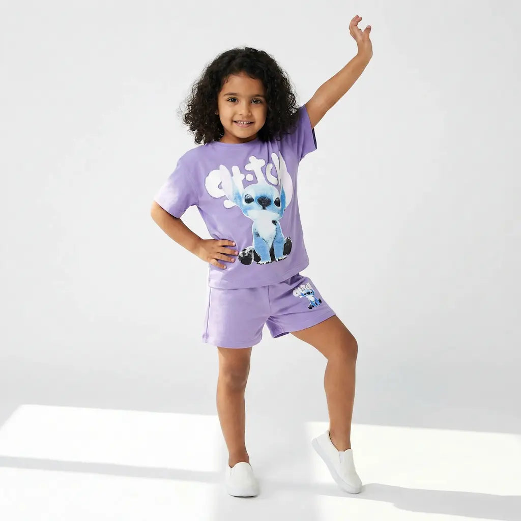 Ohana Vibes Girls Short Set-3