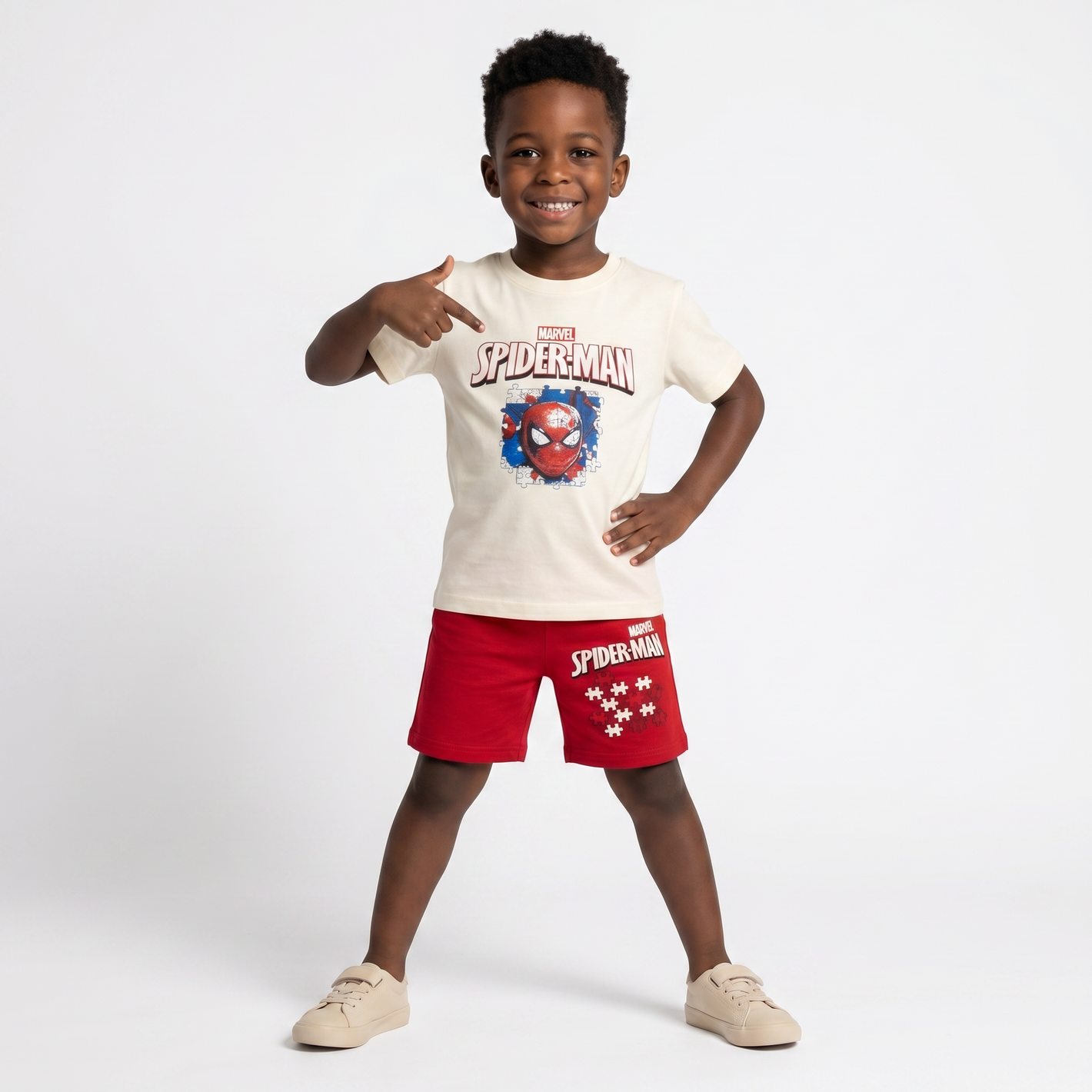 Puzzle Hero Boys Shorts Set-0