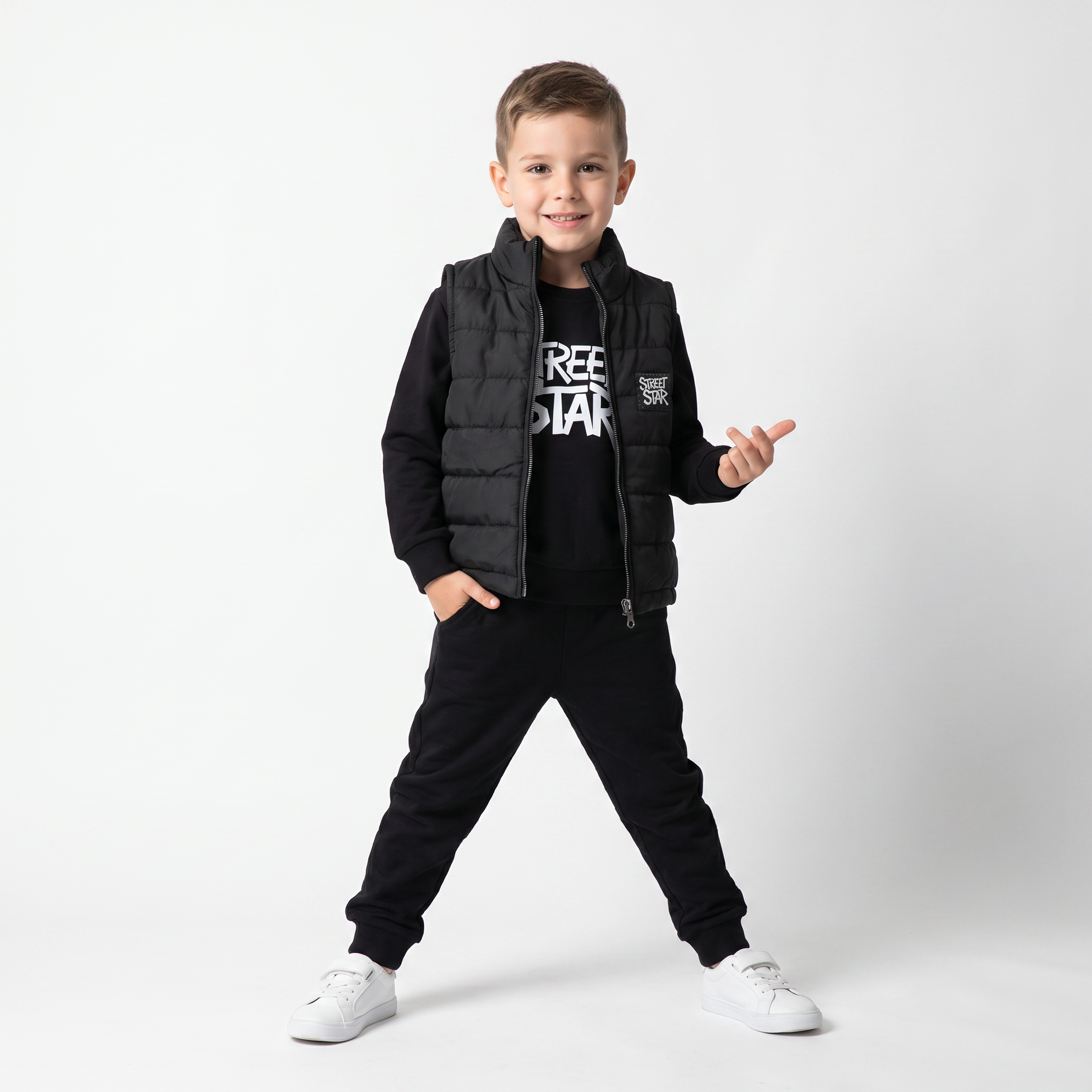 Street Star Puffer Vest Set-0