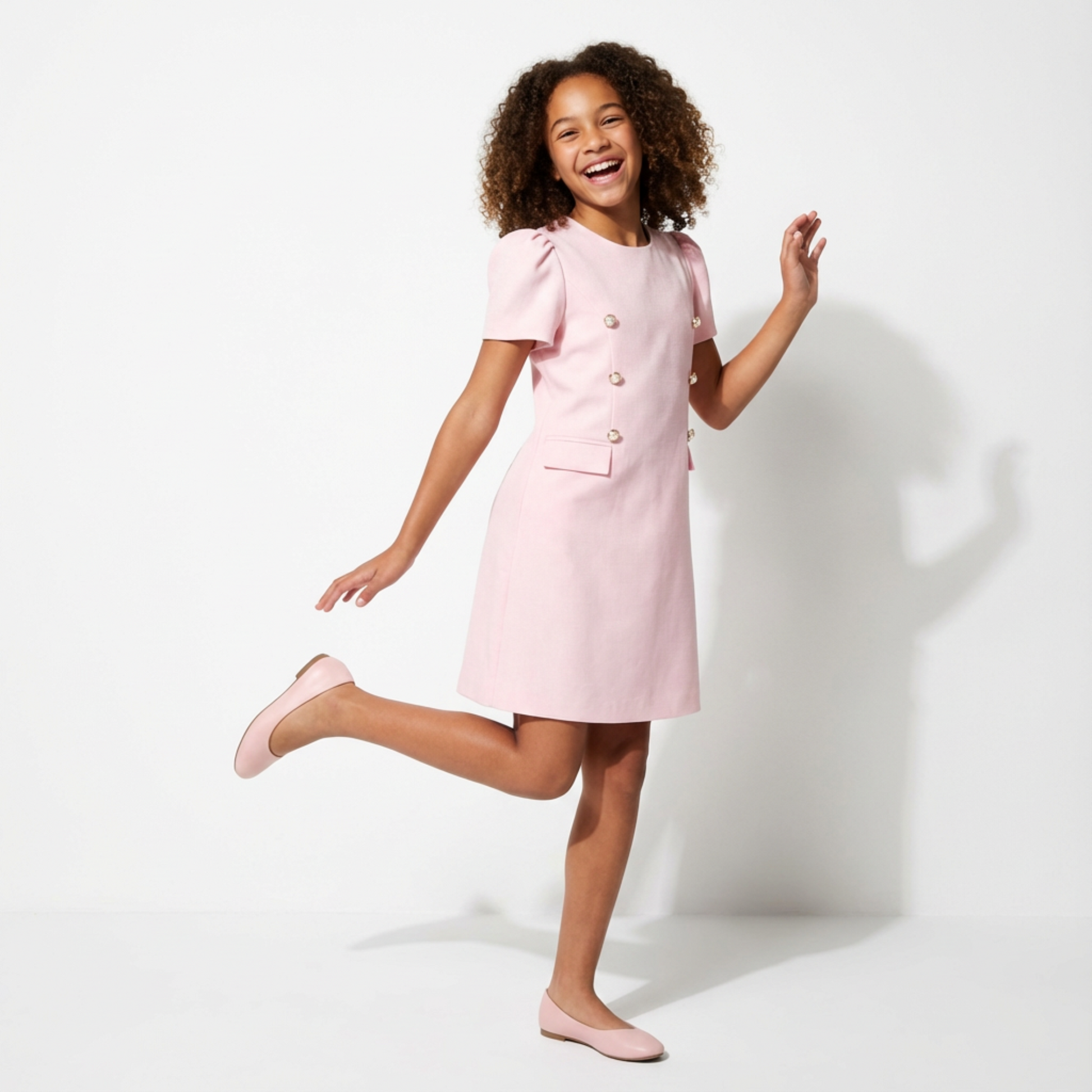 Royal Button A-Line Dress-2